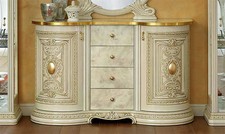Anrichte Sideboard Beige Hochglanz Schubladen Unterschrank Klassisch Italienisch