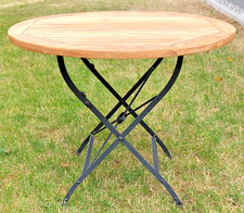 Gartentisch Balkontisch Teak rund ca. 89,5 cm klappbar - nur Abholung