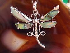KX Anhänger Libelle Insekt Flügel aus Abalone Muschel Seeopal Silber 925