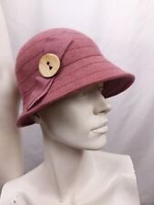 Amati by Alessandra Bacci Damen Cloche Hut Glockenform 100 % Wolle Gr. 56 M Rosa