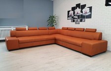 Großes Sofa aus sehr strapazierfähigem Leder Eckcouch Ledersofa Naturleder