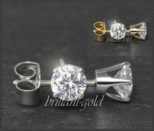 Lupenrein & River, HEARTS & ARROW, 3-4 mm Diamant Brillant Ohrstecker, 585 Gold