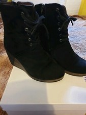 DR. SCHOLL'S Damen Keilstiefelette NIKY aus Veloursleder schwarz Gr. 41