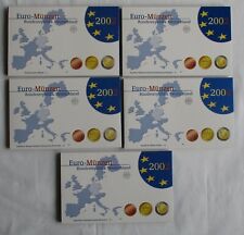 BRD Lot von 5 x KMS 2002 A,D,F,G,J mit 1 Cent bis 2 € Komplett PP (104160)