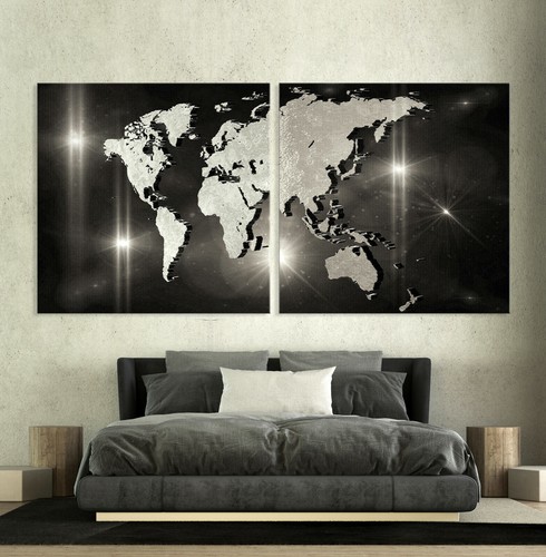 Weltkarte leinwand bild - weltkarte,