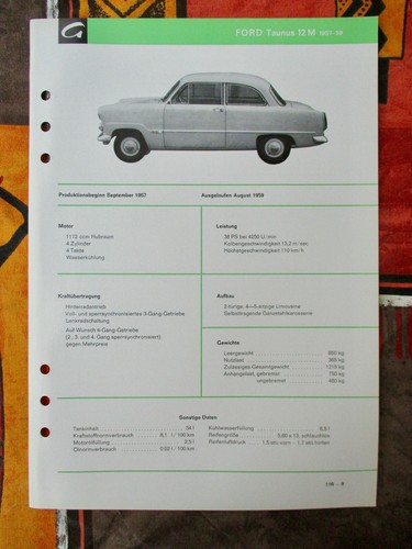 Ford weltkugel taunus - 12, m