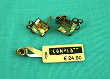 Konplott Ohrstecker bronze Swarovski Strasstein Carrè goldgelb