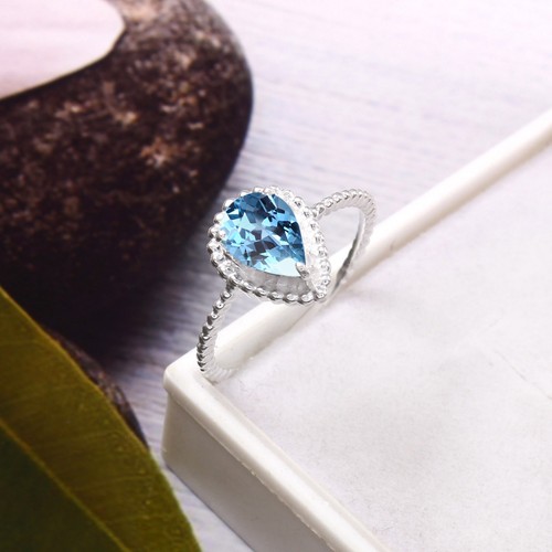 Aaa aquamarin ring 925 - aaa,