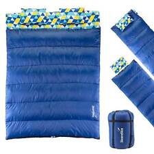 Skandika Iceland Double Flanell Doppel-/Einzel-Schlafsack -5°C 220x150cm blau