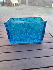 Schwere Glasvase Blau Mid