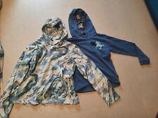 2 Pullover ,Pferd/Muster , 140/146 + 152/158*blau*Kapuze*