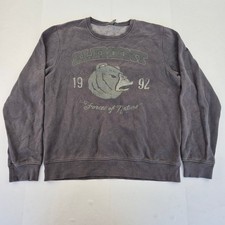 ELEMENT Sweatshirt XL Grau Herren Pullover Baumwollmischung Bärenprint