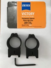 ZEISS VICTORY SERIES STEEL RINGS 30mm high ring matte finish PART# 215M Montage