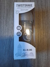 Twistshake Anti Colic Baby Trinkflasche Grau Unbenutzt Mit Becher Für Pulver
