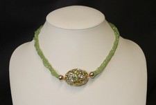 Collier aus Peridot mit Wechselschließe Aquamarin & Peridot