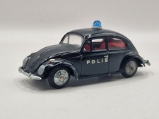 Tekno Denmark VW Käfer Modell Polis Schwarz Volkswagen Sammler Metall Rarität