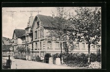 Furtwangen, Großh. Uhrmacherschule von der Straße gesehen, Ansichtskarte 