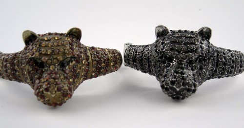 Strass tiger panther armreif - ,