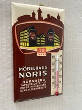Möbelhaus Noris, Nürnberg, Thermometer Motiv Schild, 1950, bestens erhalten