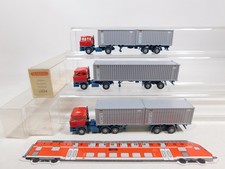 3x Wiking H0 1:87 Container-Sattelzug/LKW DAF: 24 524 etc NEUW+1x OVP #DD521-0,5