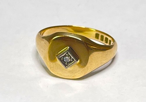 750 gold siegelring diamant - 750,
