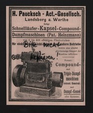 LANDSBERG/WARTHE, Werbung 1895, H. Paucksch AG Schnell-Läufer-Kapsel-Compound-Da
