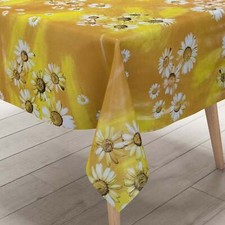 Wachstuch Tischdecke KE11610 terracotta Margeriten Frühjahr eckig rund oval