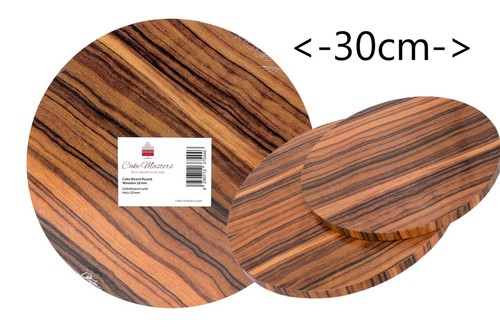 Cakeboard rund 30cm - , holz-optik