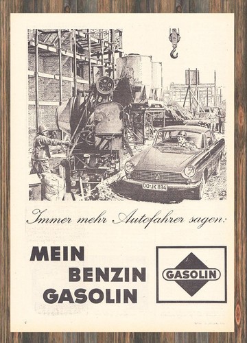 Gasolin reklame werbeanzeige - -,