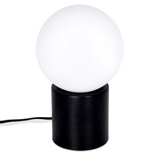 HOFSTEIN Fossobiubo Tischlampe Tischleuchte Metall/Glas Schwarz/Weiß/Milchglas