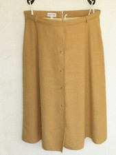 Rock mit Knopfleiste im Vorderteil Größe 48 A-Linie senfgelb beige