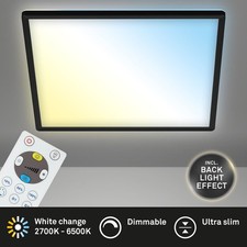 Deckenleuchte Briloner LED Slim Panel Deckenlampe eckig Fernbedienung schwarz