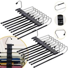 2xHosenbügel Hosen Kleiderbügel Multi Bügel 9 Etagen für Hosen, Schals,Jeans