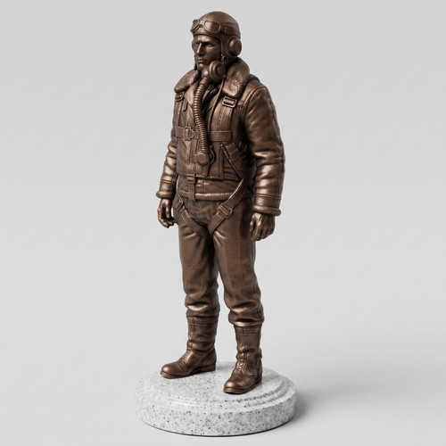 Ww2 raf pilot statue bronze - ww2,