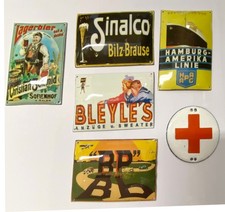 Emailschild Miniatur gewölbt Emaile Schild Sinalco, Bleyle's, Hamburg Amerika Li