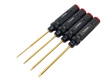 Schraubendreher Set 4tlg Innensechskant 1,5mm 2mm 2,5mm 3mm TiN Einsätze gold