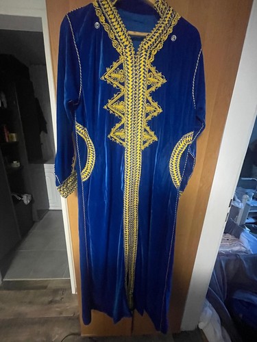 Caftan oder jellaba samt blau - samt,