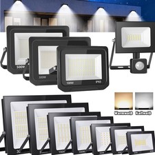 LED Strahler Außen Fluter 10W-500W ohne/mit Bewegungsmelde Scheinwerfer Leuchte