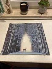 XXXLutz Kissenhülle Flanell Hirsch Wald Blau Weiß Grau 45 x 45 cm Winter - TOP