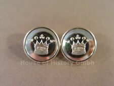 KS 27, 2 silberne Knöpfe mit KRONE  (1 Paar) Grafenkrone Adelskrone Baron, 1910