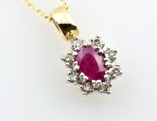 Rubin anhänger mit kette - rubin,