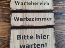 Wartezimmer Schild Bitte hier warten Holzschild Wartebereich Türschild Eingang