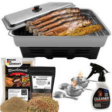 Räucherset Starter Tischräucherofen + Spiritus Brenner + Räuchmehl Räuchern