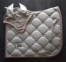 Wie NEU*Equestrian Stockholm Desert Rose Drwssurschabracke + Fliegenhaube*WB...