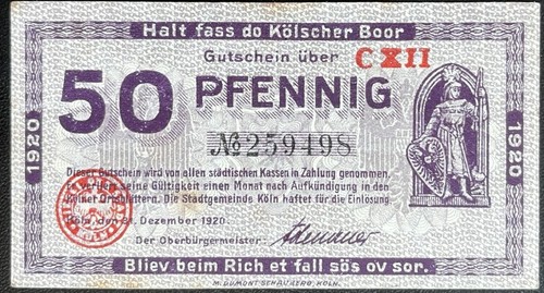 Pfennig stadt köln 1920 - 50,