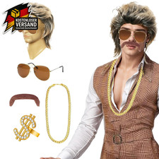 Vokuhila Perücke Herren Set