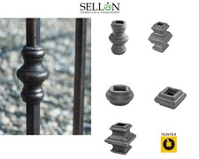 Steckelement für Stab 12x12 Schmiedeeisen Eisen Geländerstab Zaunelemente