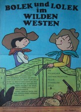 Bolek und Lolek Wilden Westen Polen 1988 Kinder Trickfilm Plakat 42x30 cm P154-3