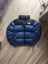 Original The North Face Nuptse 700 Pufferjacke dunkelblau schwarz Größe XS