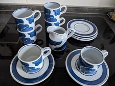 Villeroy Boch Blue Cloud 6 Kaffeetassen + Untere, Milch